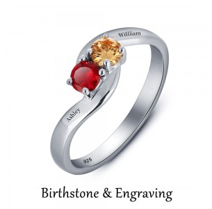 Sterling Silver Personalized Birthstone Ring JEWJORI101791